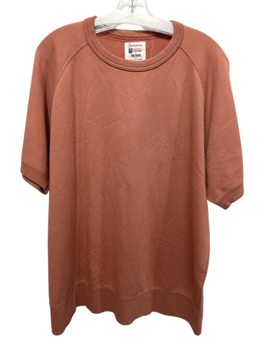 Champion NWT Size XXL Salmon Red Cotton Blend Solid Sweatshirt Short Sleeve Salmon Red / XXL