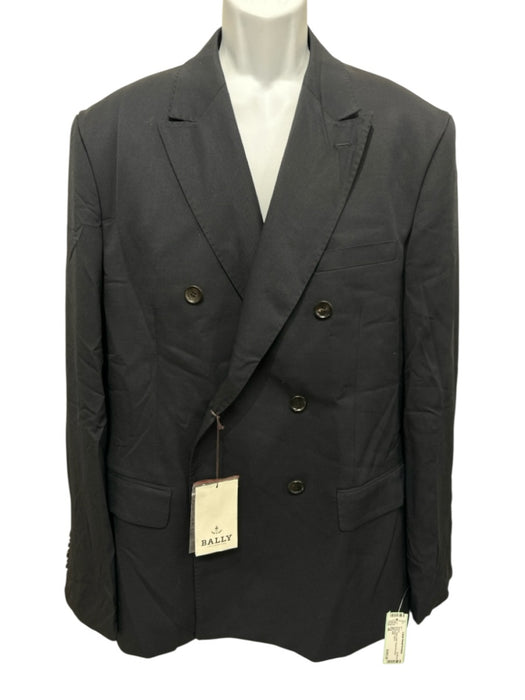 Bally Navy Wool Solid Double Breasted Men's Blazer Navy / 48