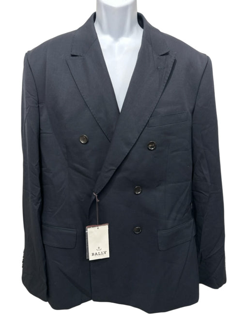 Bally Navy Wool Solid Double Breasted Men's Blazer Navy / 48
