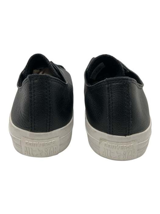Converse Shoe Size 10 Black & White Leather Solid Sneaker Men's Shoes Black & White / 10