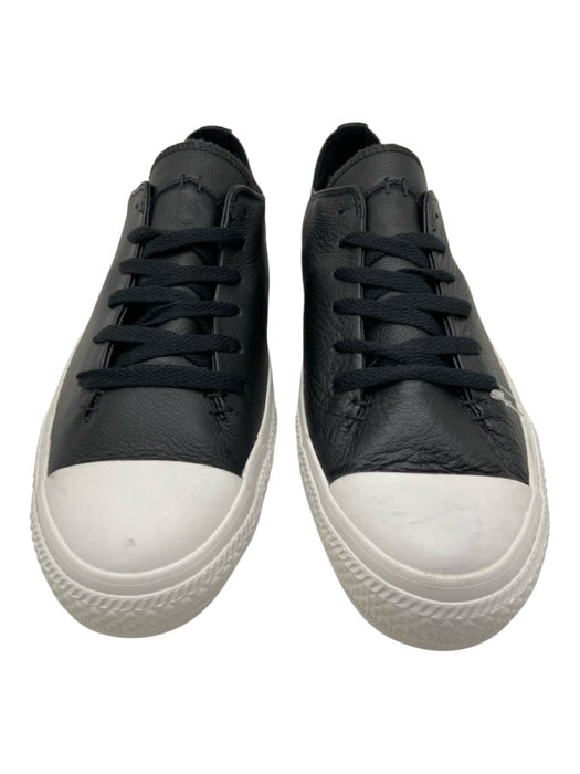 Converse Shoe Size 10 Black & White Leather Solid Sneaker Men's Shoes Black & White / 10