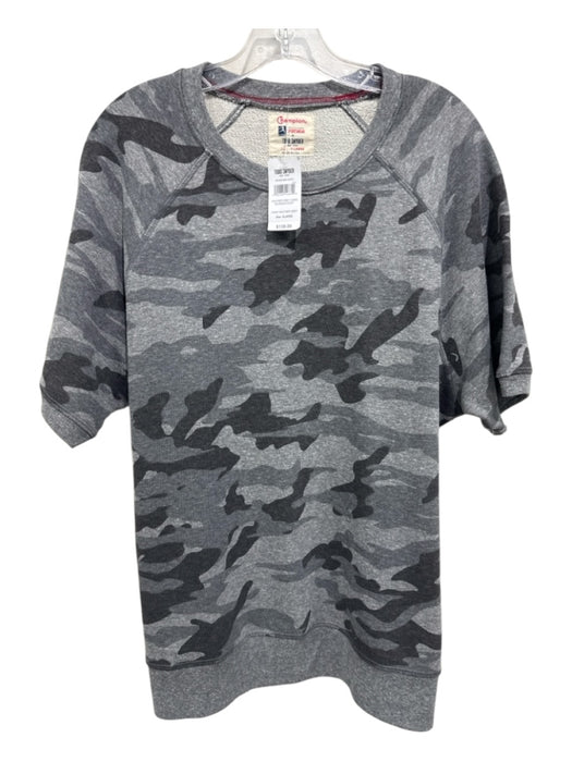 Champion X Todd Snyder NWT Size XL Gray Cotton Blend Camo Crew Short Sleeve Gray / XL