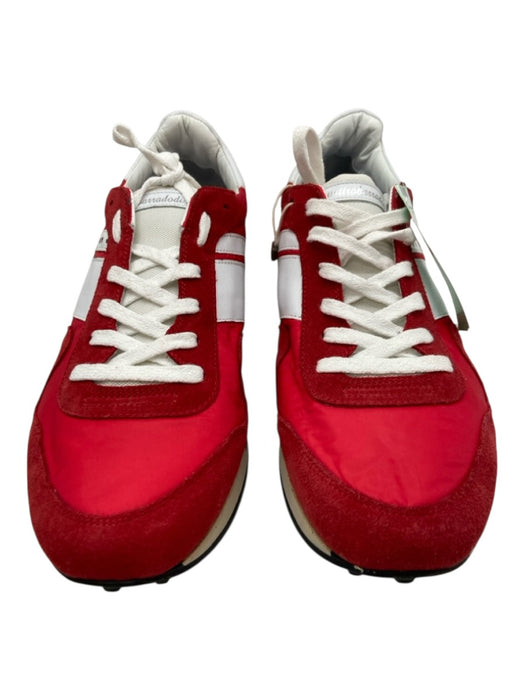 Quattrobarradodici Shoe Size 44 Red & White Suede & Synthetic Solid Men's Shoes Red & White / 44