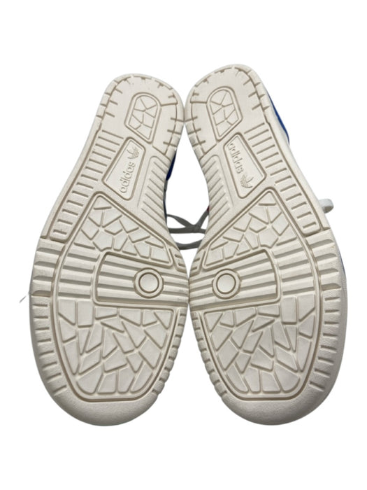 Adidas Shoe Size 10.5 White & Blue Leather Solid Sneaker Men's Shoes White & Blue / 10.5