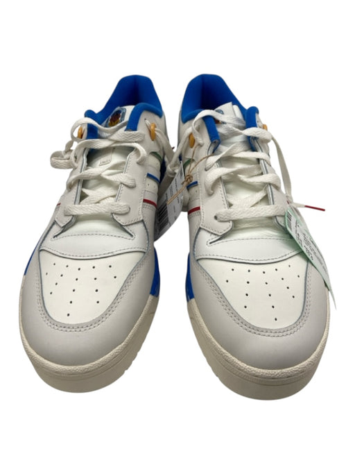 Adidas Shoe Size 10.5 White & Blue Leather Solid Sneaker Men's Shoes White & Blue / 10.5