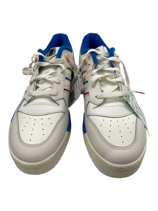 Adidas Shoe Size 10.5 White & Blue Leather Solid Sneaker Men's Shoes White & Blue / 10.5