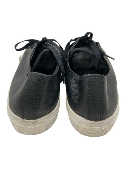 Converse Shoe Size 10 Black & White Leather Solid Sneaker Men's Shoes Black & White / 10