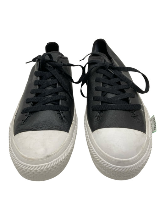 Converse Shoe Size 10 Black & White Leather Solid Sneaker Men's Shoes Black & White / 10