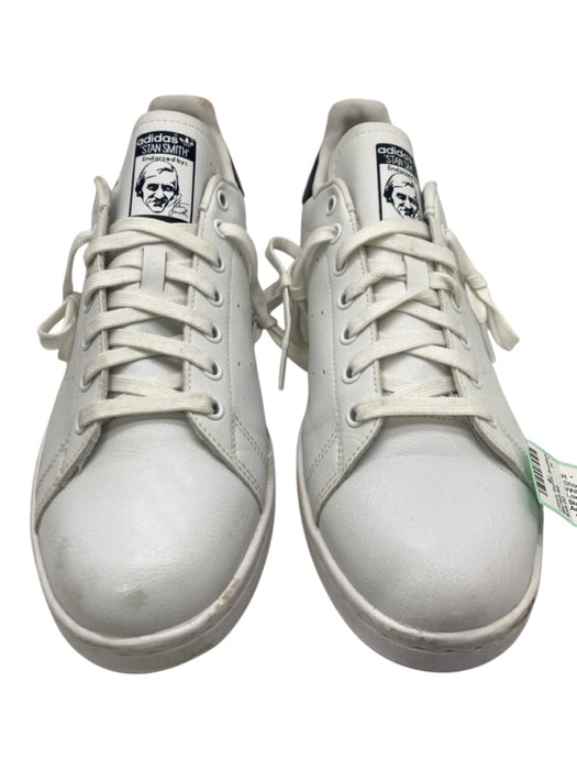 Adidas Shoe Size 10 White & Navy Leather Solid Sneaker Men's Shoes White & Navy / 10