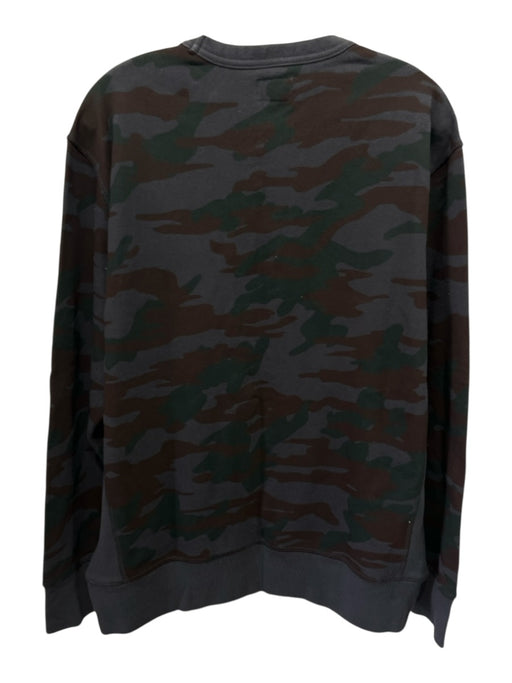 Todd Snyder NWT Size XL Navy & Brown Cotton Blend Camo Crew Long Sleeve Shirt Navy & Brown / XL