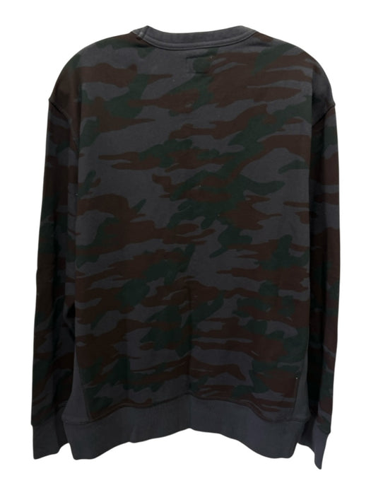 Todd Snyder NWT Size XL Navy & Brown Cotton Blend Camo Crew Long Sleeve Shirt Navy & Brown / XL