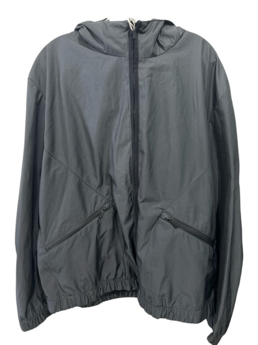 Armani NWT Size 58 Gray Synthetic Solid Windbreaker Hooded Men's Jacket Gray / 58