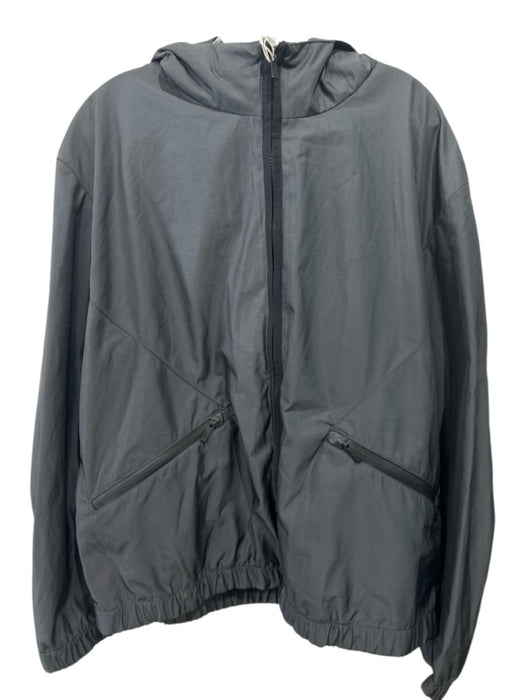 Armani NWT Size 58 Gray Synthetic Solid Windbreaker Hooded Men's Jacket Gray / 58
