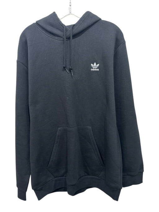 Adidas NWT Size XL Black Cotton Blend Solid Hoodie Men's Jacket Black / XL