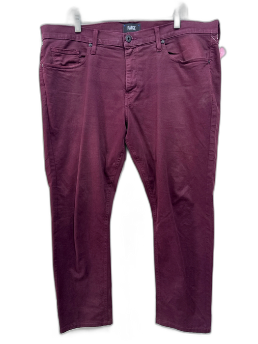 Paige Size 38 Dark Red Cotton Blend Solid Khakis Men's Pants Dark Red / 38