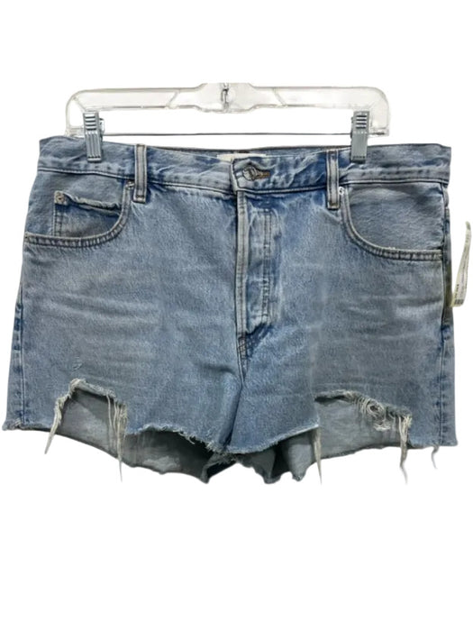 Frame Size 30 Light Wash Cotton Distressed Mid Rise Button Fly Cut Off Shorts Light Wash / 30