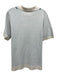Frank & Oak Size M Beige & Green Cotton Knit Stripe Button Down short sleeve Top Beige & Green / M