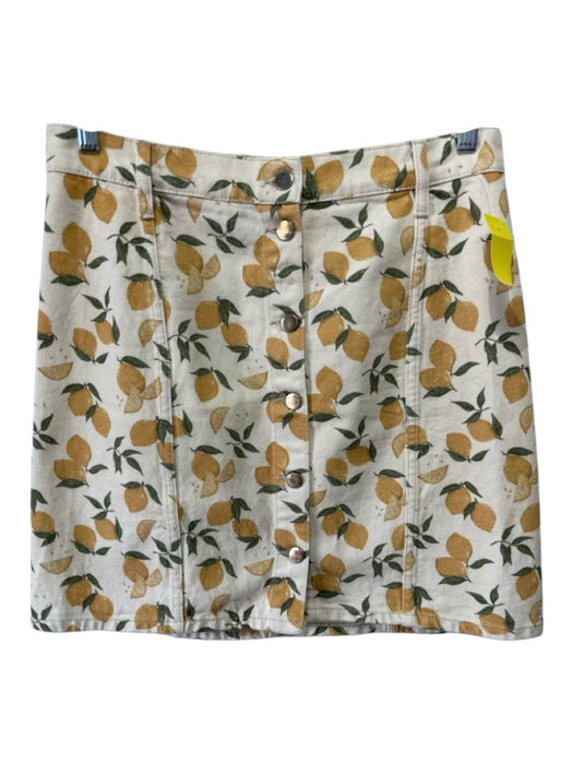 Reformation Jeans Size 10 Cream, Yellow, Green Cotton Blend Lemons Skirt Set Cream, Yellow, Green / 10