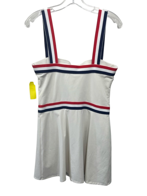 Reformation Size L White, Blue, Red Polyester Blend Stripe Trim Athletic Dress White, Blue, Red / L