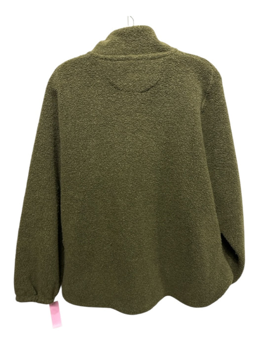 Outdoor Voices Size Large Moss Green Wool Blend Button Front Mock Collar Jacket Moss Green / Large
