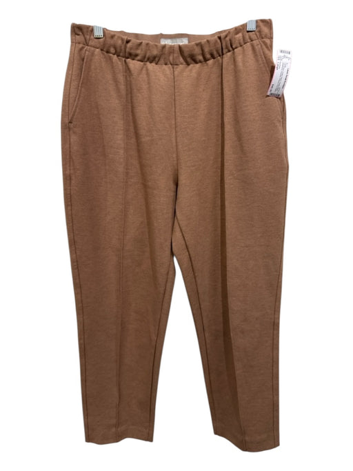 Everlane Size Large Tan Brown Cotton Blend Elastic Waist Heathered Pockets Pants Tan Brown / Large