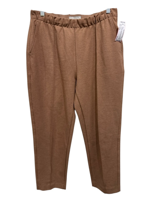 Everlane Size Large Tan Brown Cotton Blend Elastic Waist Heathered Pockets Pants Tan Brown / Large