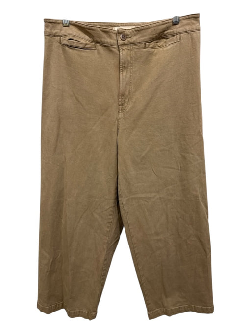 Madewell Size 31 Khaki Beige Cotton High Rise Welt Pockets Wide Leg Pants Khaki Beige / 31
