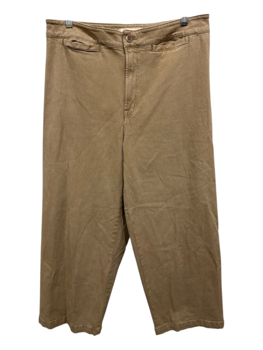 Madewell Size 31 Khaki Beige Cotton High Rise Welt Pockets Wide Leg Pants Khaki Beige / 31