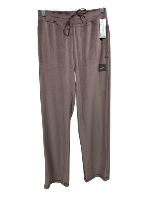 Alo Size XS Grey Polyester Velvet Drawstring Elastic Waist Pants Grey / XS