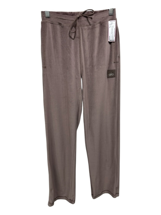 Alo Size XS Grey Polyester Velvet Drawstring Elastic Waist Pants Grey / XS