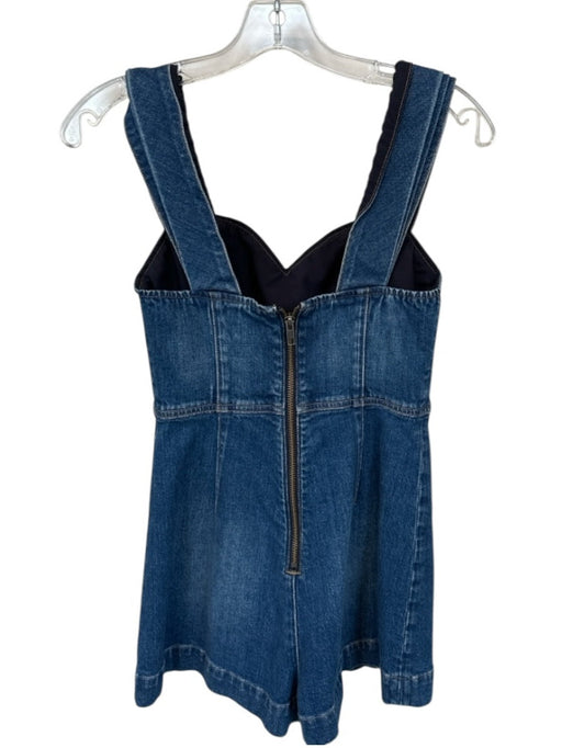 Alice & Olivia jeans Size 26 Med Dark Wash Cotton Blend Sleeveless Denim Romper Med Dark Wash / 26