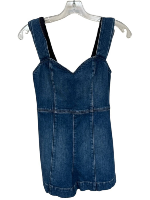 Alice & Olivia jeans Size 26 Med Dark Wash Cotton Blend Sleeveless Denim Romper Med Dark Wash / 26