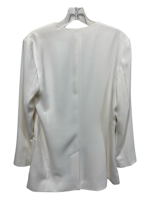T Alexander Wang Size 8 Off White Polyester Open Front Front Pockets Jacket Off White / 8