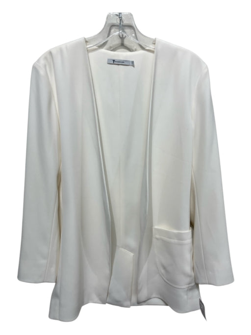 T Alexander Wang Size 8 Off White Polyester Open Front Front Pockets Jacket Off White / 8