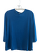 Nordstrom Collection Size L Blue Silk Blend Round Neck 3/4 Sleeve Top Blue / L