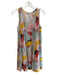 1. State Size XS Gray & multi Polyester Boat Neck Sleeveless Polka dot Dress Gray & multi / XS