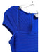 Herve Leger Size S Cobalt Blue Rayon Blend Square Neck Short Sleeve Ribbed Dress Cobalt Blue / S