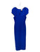 Herve Leger Size S Cobalt Blue Rayon Blend Square Neck Short Sleeve Ribbed Dress Cobalt Blue / S