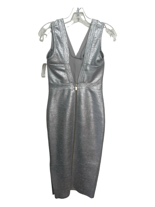 Karen Miller Size S Silver Gray Rayon Blend Bodycon Sleeveless Double V Dress Silver Gray / S