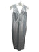 Karen Miller Size S Silver Gray Rayon Blend Bodycon Sleeveless Double V Dress Silver Gray / S