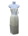 Herve Leger Size M White Viscose Blend Sheer Paneling Fringe Mini Dress White / M