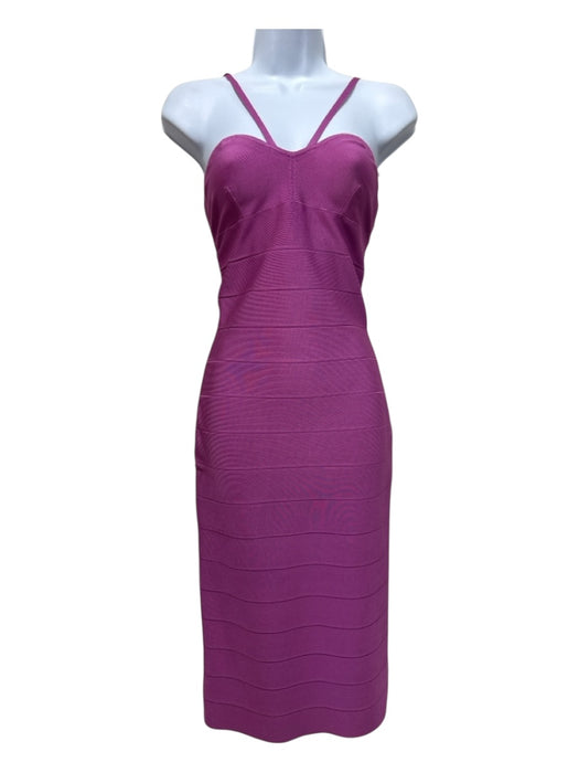 Herve Leger Size S Purple Rayon Blend Spaghetti Strap Bandage Body Con Dress Purple / S