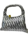 Walter Baker Silver Leather Top Handle Woven Magnetic Close Pouch Inc. Bag Silver / Medium
