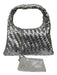 Walter Baker Silver Leather Top Handle Woven Magnetic Close Pouch Inc. Bag Silver / Medium