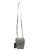 Karl Lagerfeld Taupe Gray Leather Flap Cat silver hardware Crossbody Strap Bag Taupe Gray / Mini
