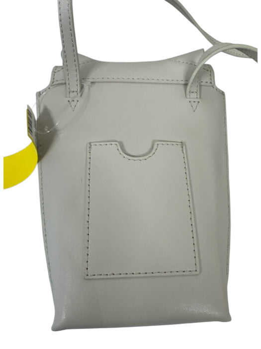 Karl Lagerfeld Taupe Gray Leather Flap Cat silver hardware Crossbody Strap Bag Taupe Gray / Mini