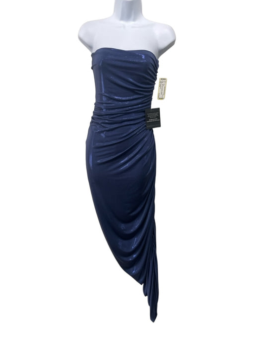 Norma Kamali Size S/36 Navy Polyester Gathered Sleeveless Body suit Dress Navy / S/36