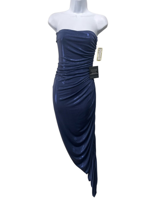 Norma Kamali Size S/36 Navy Polyester Gathered Sleeveless Body suit Dress Navy / S/36
