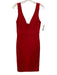 Herve Leger Size S Red Rayon Sleeveless Split Neck Below Knee Woven Dress Red / S