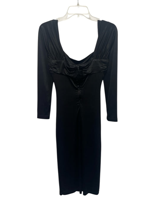 Andy the Anh Size XS Black Square Neckline Embellished Midi Dress Black / XS